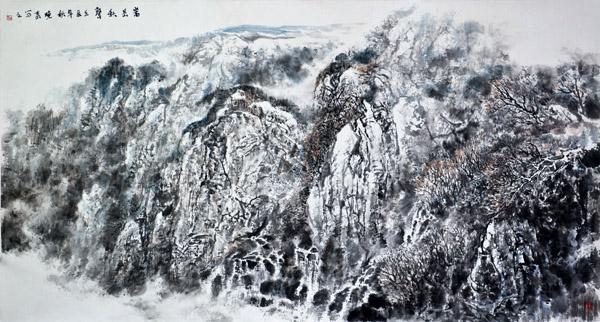画家杜晓春山水作品《嵩岳秋声》