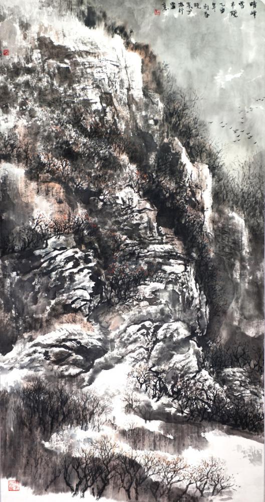 画家杜晓春山水作品《晴峰雪》