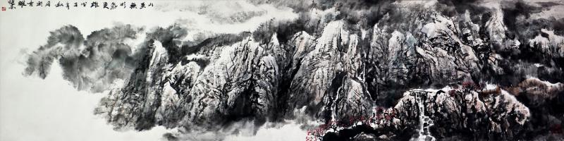 画家杜晓春山水作品《山虽无形气更雄》