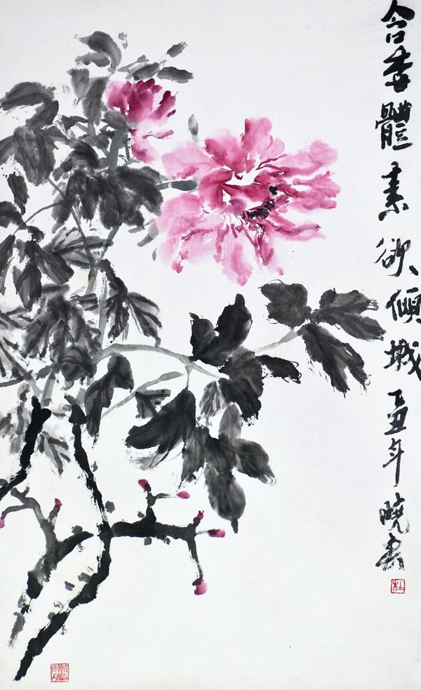画家杜晓春花鸟作品《含香骨素欲倾城》