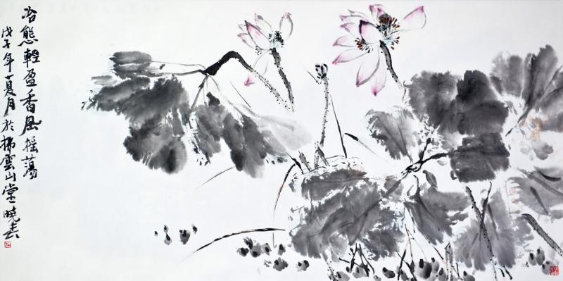 画家杜晓春花鸟作品《香风摇荡》