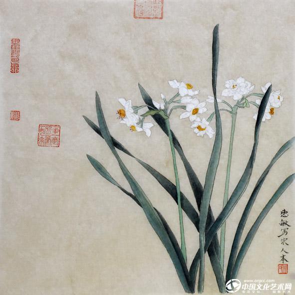 画家吴惠敏花鸟作品《兰》