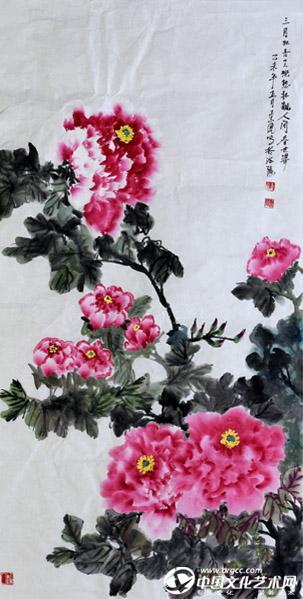 国画家王玉凤牡丹作品