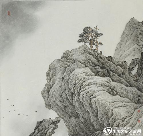 刘龙耀山水小品系列1 68X68CM  纸本  2014