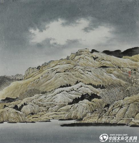 刘龙耀山水小品系列2  68X68CM  纸本  2014