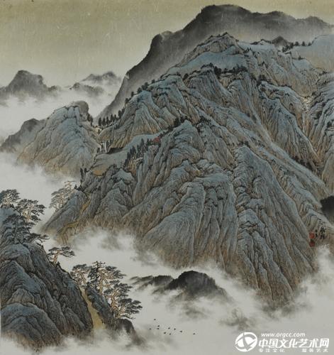 刘龙耀山水小品系列8  68X68CM  纸本  2014
