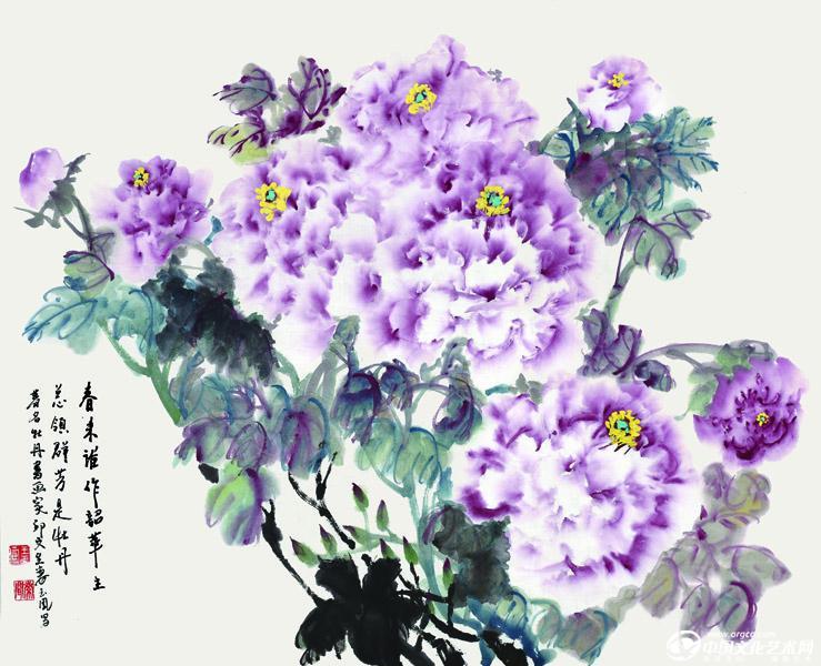 国画家王玉凤牡丹作品