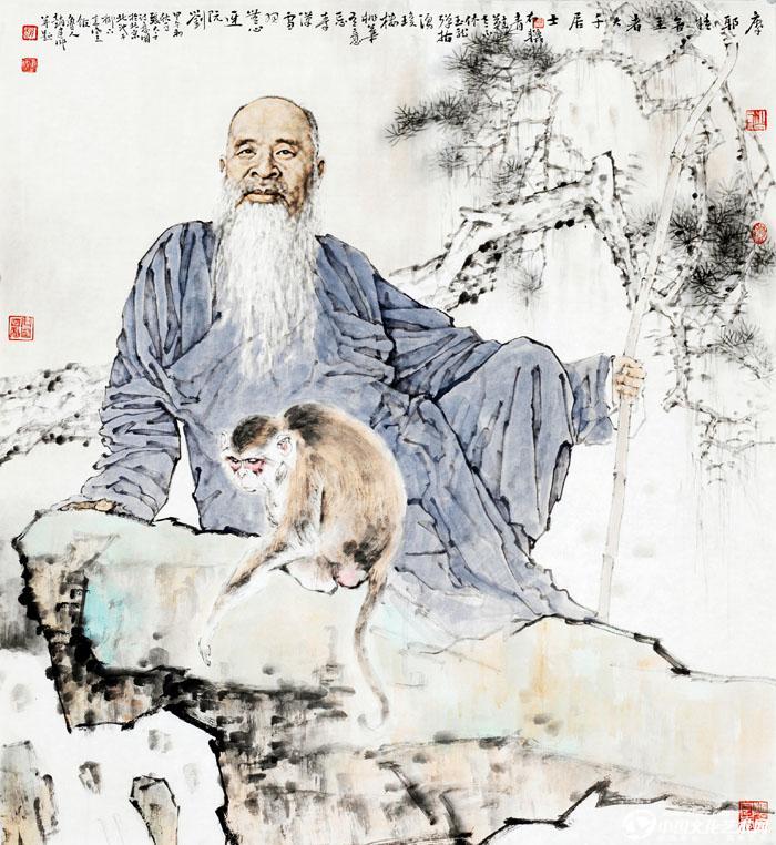 张大千造像