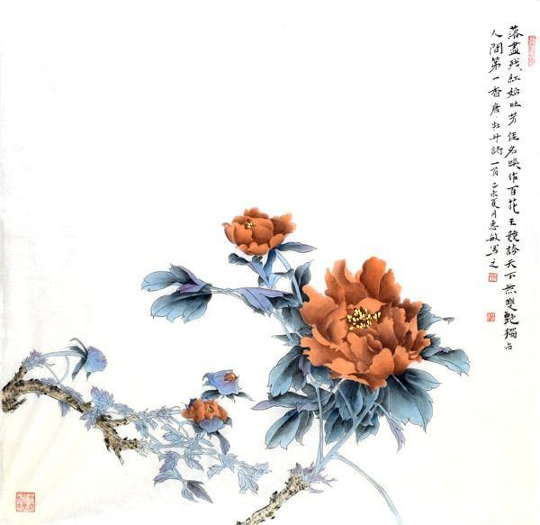 画家吴惠敏花鸟作品《落尽残红始吐芳》