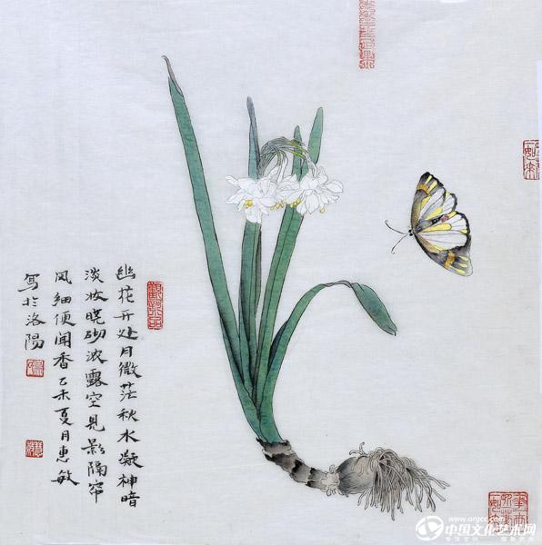 画家吴惠敏花鸟作品《幽花开处月徽茫》