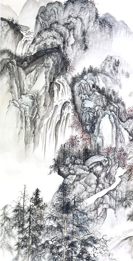 李蝉羽《山水行旅图1》