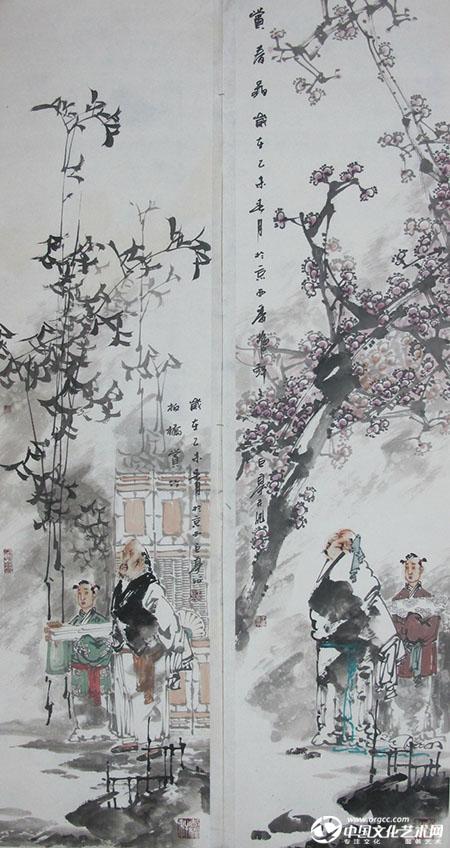 人物四条屏（右）