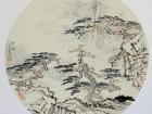 山水扇面33cmx33cm 2012年