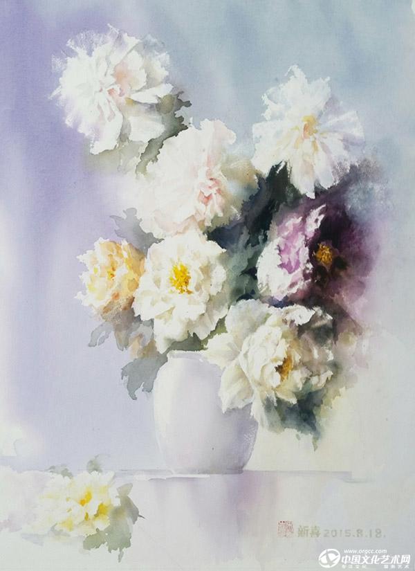 画家宋新喜花鸟作品《牡丹2》