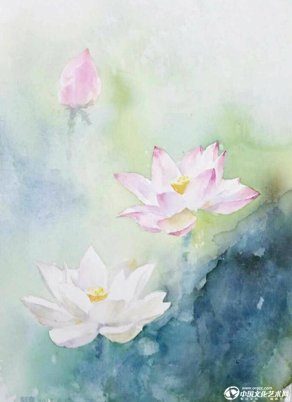 画家宋新喜花鸟作品《荷》