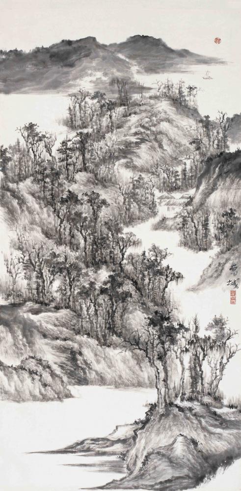 层林蒸霞138X68CM