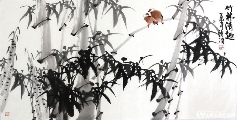 竹林清趣（横）136x68