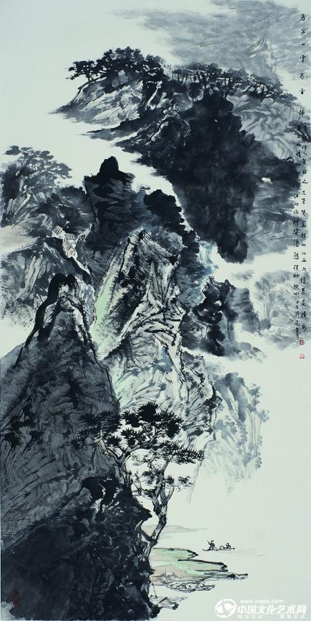 看家山云卷云舒纸本68X136cm