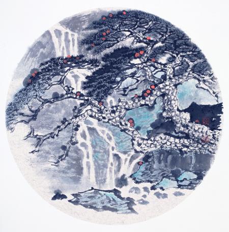 2、山水小品 35cmx35cm 纸本 2013年作