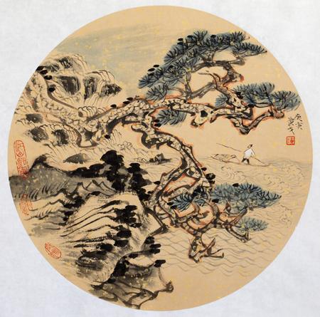 5、山水小品 35cmx35cm 2010年作