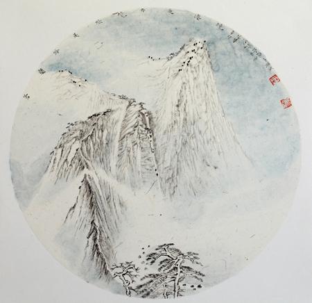 山水扇面33cmx33cm 2011年 