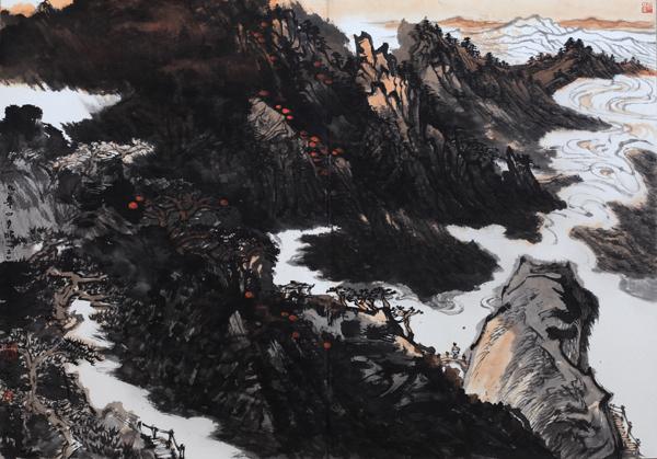 九华山写生64cmx44cm 2012年 (3)