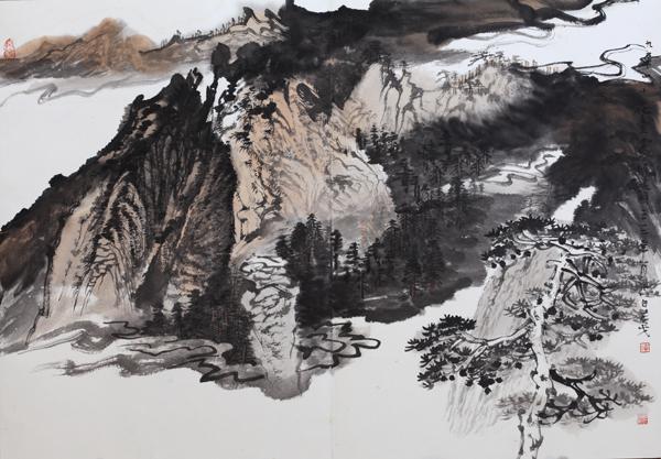 九华山写生64cmx44cm 2012年