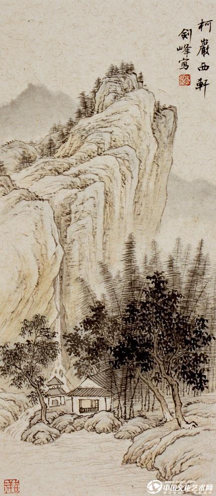 （4）魏剑峰绘《柯岩西轩》图