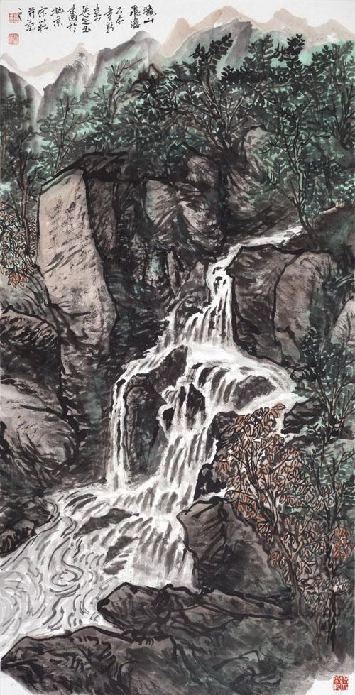 《秋山飞瀑》