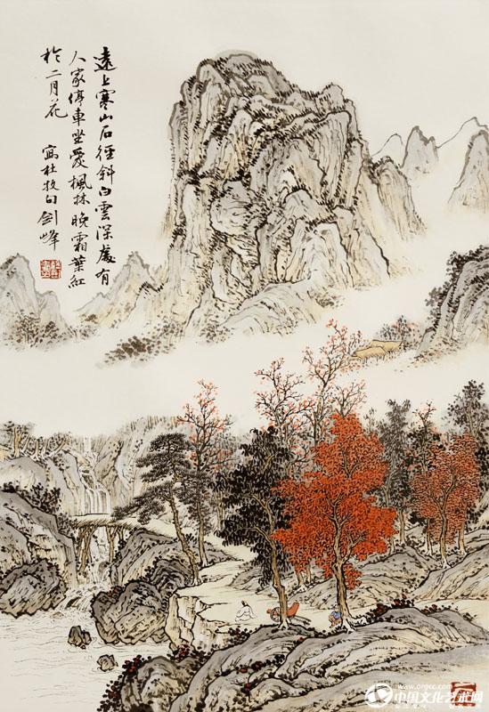 魏剑峰绘诗情画意之001唐-杜牧-山行