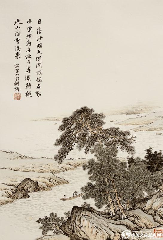 魏剑峰绘诗情画意之006唐-李白-东鲁门泛舟