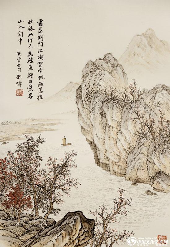 魏剑峰绘诗情画意之007唐-李白-秋下荆门