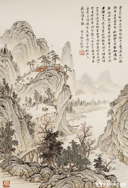 魏剑峰绘诗情画意之008唐-王维-蓝田山石门精舍