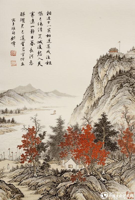 魏剑峰绘诗情画意之011唐-王维-齐州送祖三