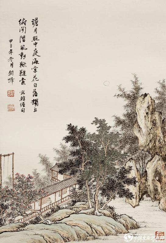 魏剑峰绘诗情画意之013唐-韩偓-效崔国辅体