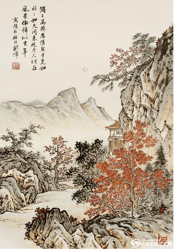 魏剑峰绘诗情画意之051唐-赵嘏- 江楼感旧