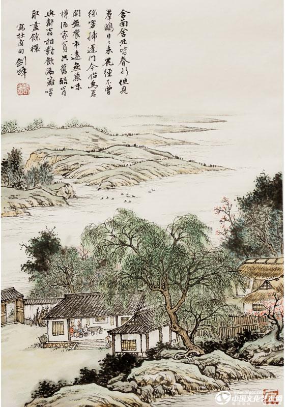魏剑峰绘诗情画意之056唐-杜甫- 客至