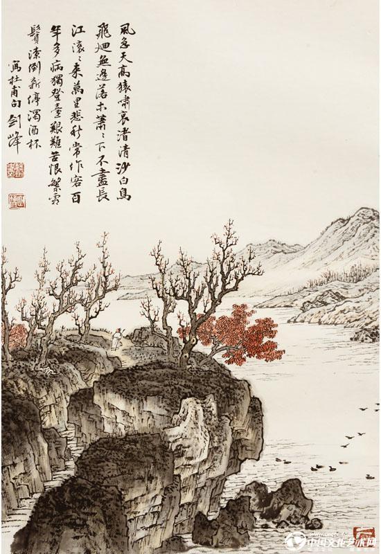 魏剑峰绘诗情画意之058唐-杜甫-登高