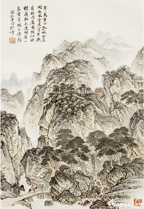 魏剑峰绘诗情画意之062唐-杜甫-秦州杂诗·莽莽万重山
