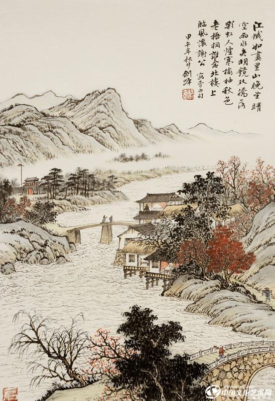 魏剑峰绘诗情画意之065唐-李白-秋登宣城谢眺北楼