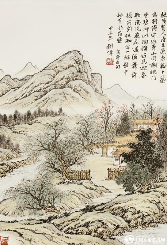 魏剑峰绘诗情画意之066唐-李白-题东溪公幽居
