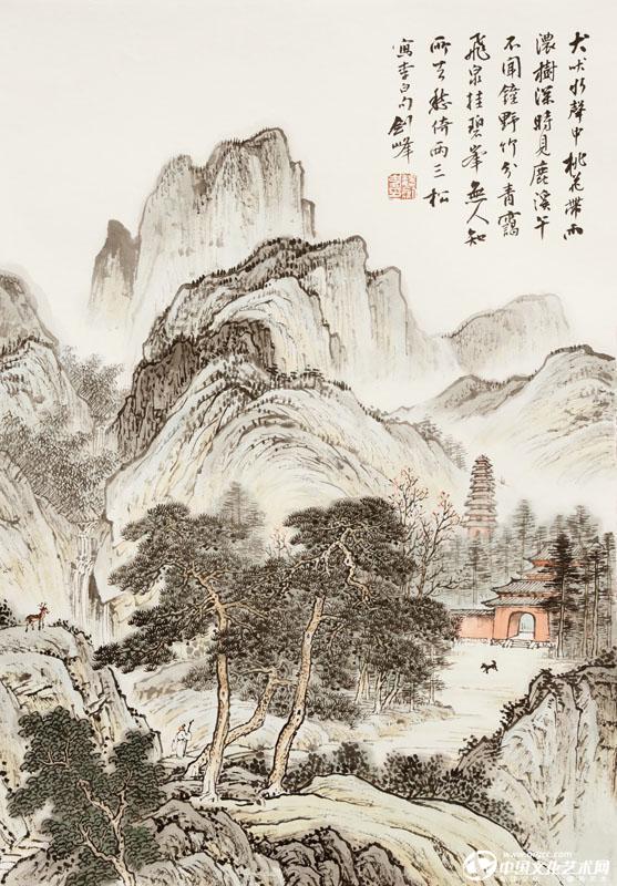 魏剑峰绘诗情画意之067唐-李白-访戴天山道士不遇