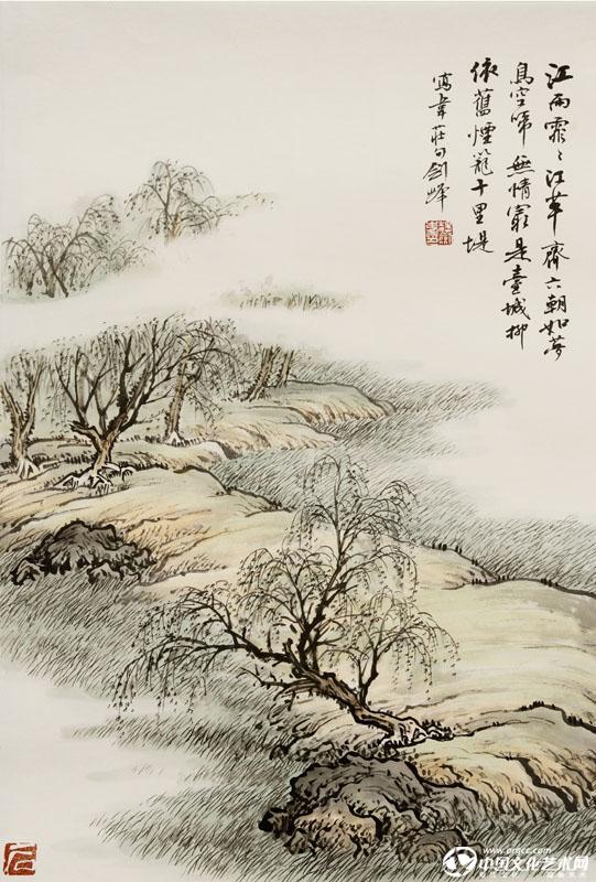 魏剑峰绘诗情画意之069唐-韦庄-台城