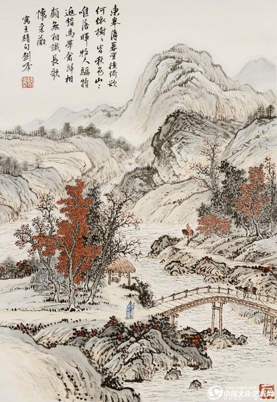魏剑峰绘诗情画意之071唐-王绩-野望