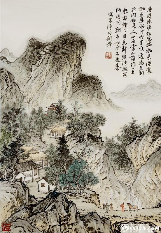 魏剑峰绘诗情画意之073唐-朱湾-寻隐者韦九山人于东溪草堂
