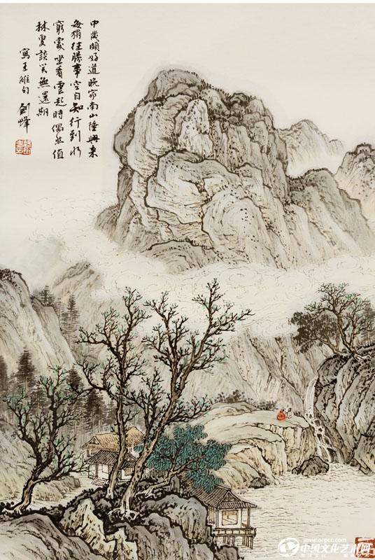魏剑峰绘诗情画意之079唐-王维-终南别业