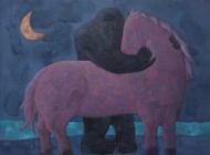 格日勒图 《人与马一》 156×180cm 布面油画 2009