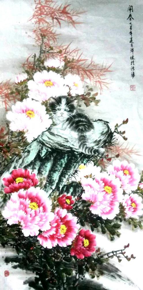 画家郝淑琳花鸟作品《闹春》