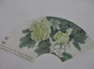 工筆牡丹扇面+009