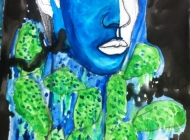 王燕飛《有母親的自畫像》紙本   39x51cm
